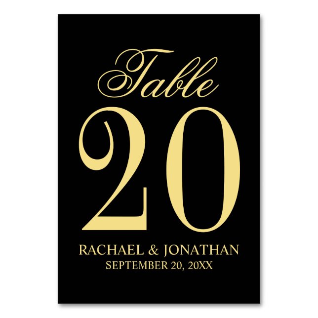 Tarjeta De Mesa Elegante Boda Vintage (Anverso)