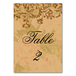 Tarjeta De Mesa Elegante Boho Gold Scrolls y melodías falsas