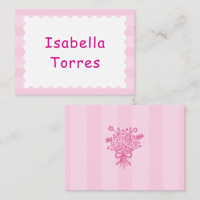 Tarjeta De Mesa Elegante Bouquet floral de Quinceañera | Blanco y  (Anverso / Reverso)