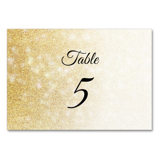 Tarjeta De Mesa Elegante Brillante Dorado Moderno con Estilo Tende (Anverso)