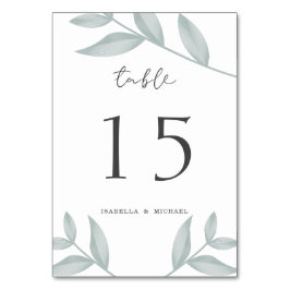 Tarjeta De Mesa Elegante caligrafía Boda botánico