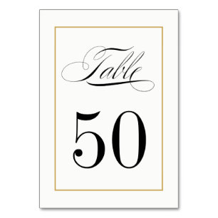 Tarjeta De Mesa Elegante caligrafía con borde dorado