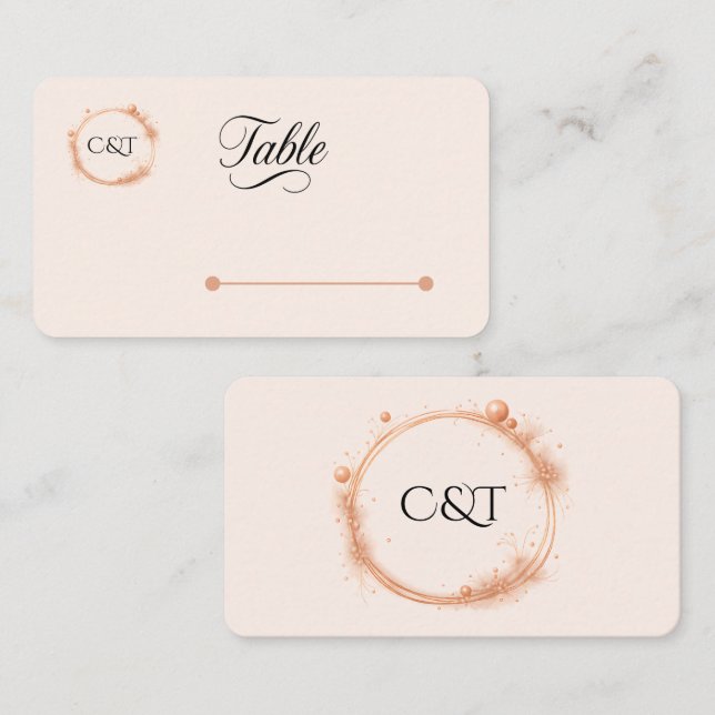 Tarjeta De Mesa Elegante caligrafía de guion de Boda de arcilla de (Anverso / Reverso)