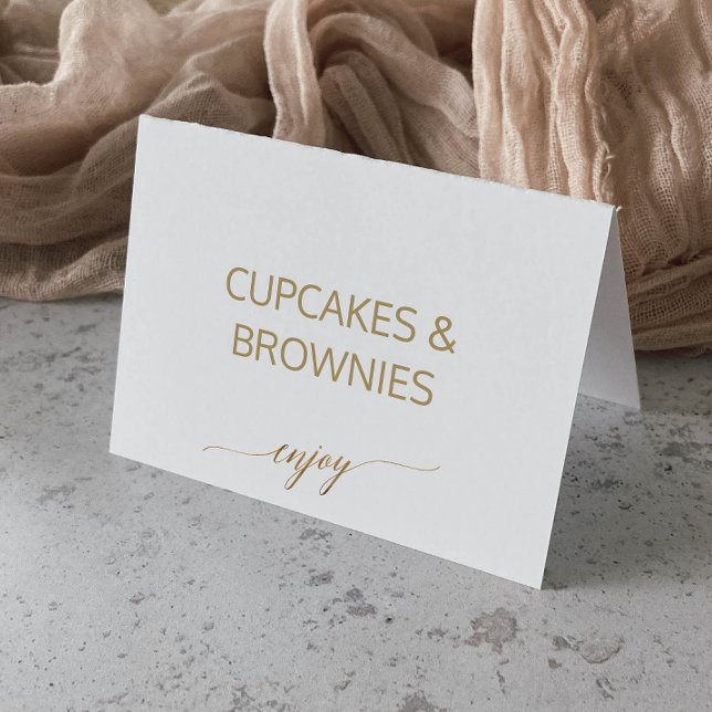 Tarjeta De Mesa Elegante caligrafía de oro Buffet Food Labels (Subido por el creador)