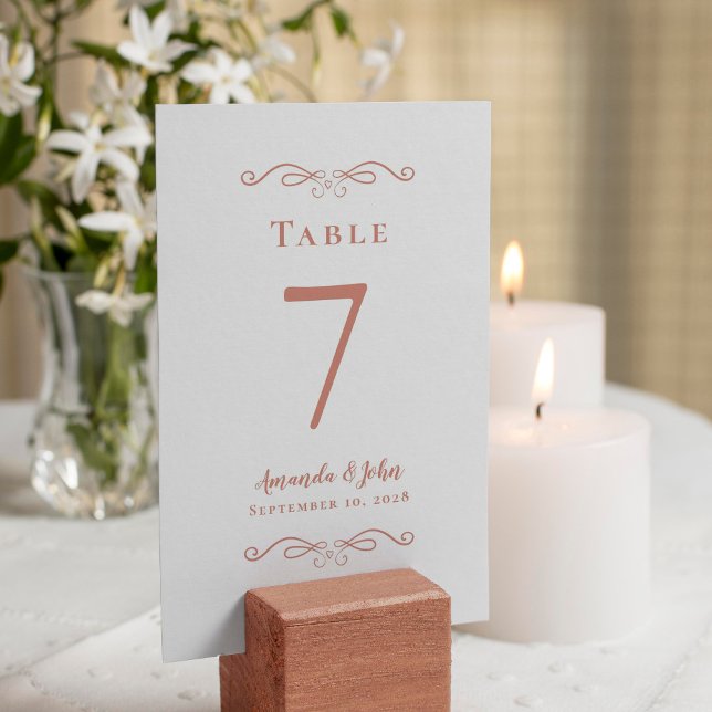Tarjeta De Mesa Elegante caligrafía de recepción de boda Rosa de o (Subido por el creador)