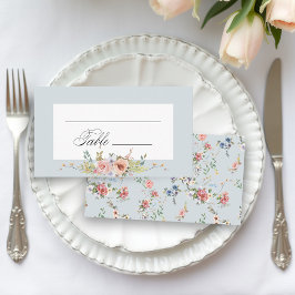 Tarjeta De Mesa Elegante caligrafía floral del Pastel Boho