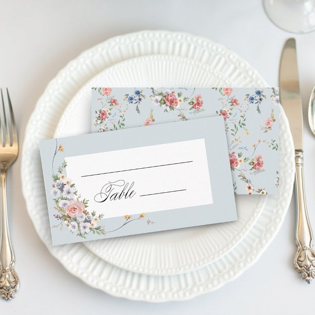 Tarjeta De Mesa Elegante caligrafía floral del Pastel Boho (Subido por el creador)