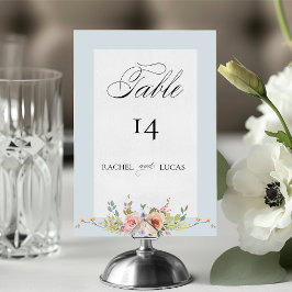 Tarjeta De Mesa Elegante caligrafía floral del Pastel Boho