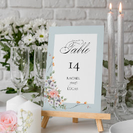 Tarjeta De Mesa Elegante caligrafía floral del Pastel Boho