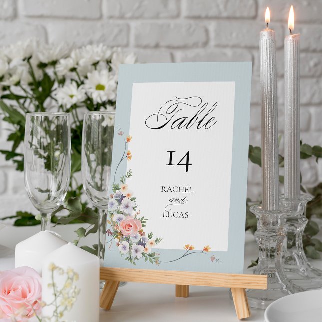 Tarjeta De Mesa Elegante caligrafía floral del Pastel Boho (Subido por el creador)