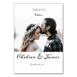 Tarjeta De Mesa Elegante Caligrafía Minimalista Foto