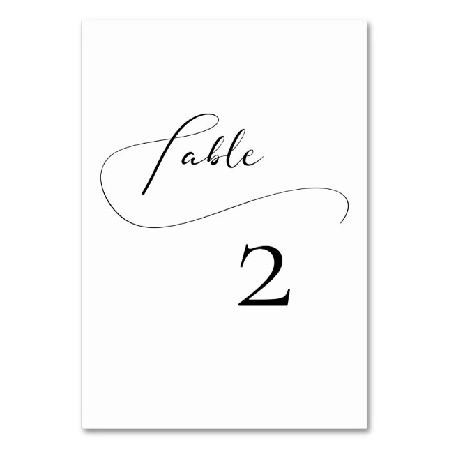 Tarjeta De Mesa Elegante caligrafía romántica boda (Anverso)