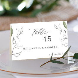 Tarjeta De Mesa Elegante carta de boda con nombre de huésped
