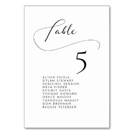 Tarjeta De Mesa Elegante carta de clasificación de caligrafía romá