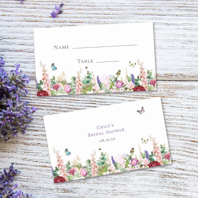 Tarjeta De Mesa Elegante Casual Floral & Butterflies Ducha de novi (Subido por el creador)