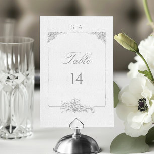 Tarjeta De Mesa Elegante clásico floral rococó francés