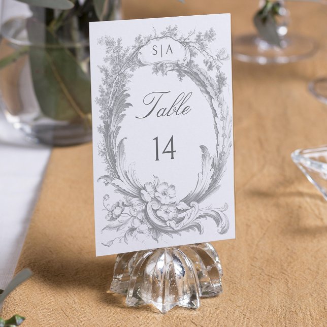 Tarjeta De Mesa Elegante clásico floral rococó francés (Subido por el creador)