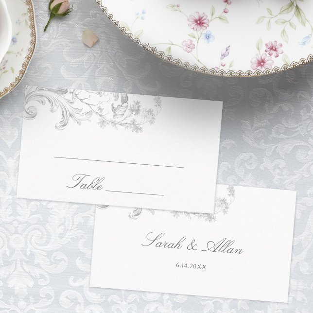 Tarjeta De Mesa Elegante clásico floral rococó francés (Subido por el creador)