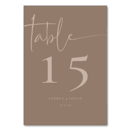 Tarjeta De Mesa Elegante Clásico Minimalista Moderno Número de Mes