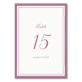 Tarjeta De Mesa Elegante Clásico Rosa Malva Marco Boda