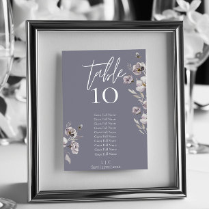 Tarjeta De Mesa Elegante color de agua gris oscuro Minimalista 10 
