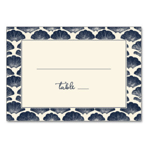 Tarjeta De Mesa Elegante Concha de Venera Azul Marino