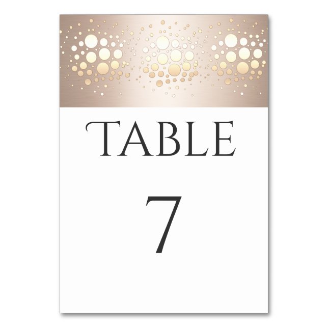 Tarjeta De Mesa Elegante confeti moderno de oro/bronce (Anverso)