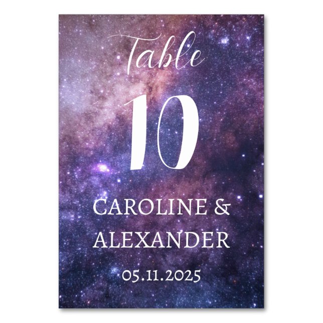 Tarjeta De Mesa Elegante Constelación nocturna estrellada Galaxia  (Anverso)