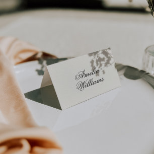 Tarjeta De Mesa Elegante crema negra dinero antiguo boda de lujo
