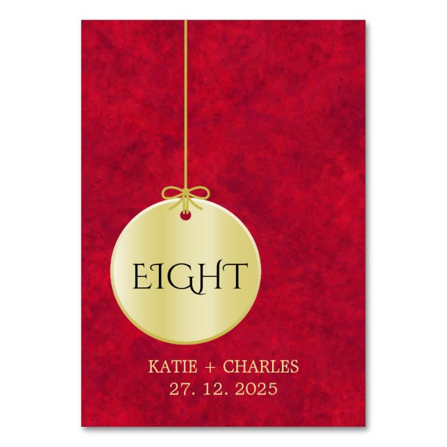 Tarjeta De Mesa Elegante Crimson Gold Luxury Royal (Anverso)