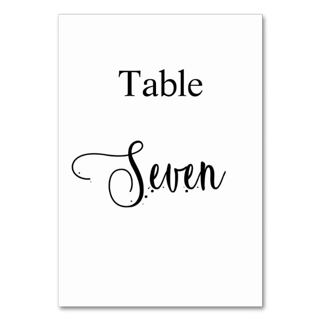 Tarjeta De Mesa Elegante cuadro de caligrafía blanca y negra 7 (Anverso)