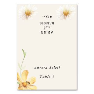 Tarjeta De Mesa Elegante Daisy Boda Foldable Place Card