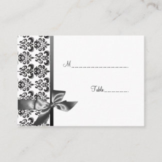 Tarjeta De Mesa Elegante Damask y Bow Table Place Card