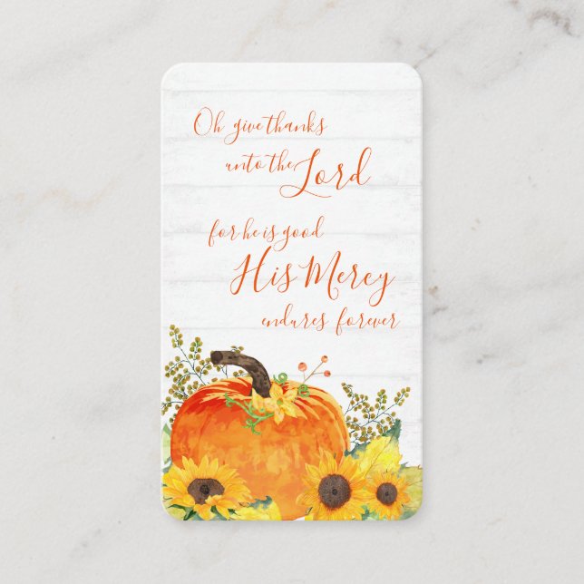Tarjeta De Mesa Elegante dar gracias Día de Acción de Gracias (Anverso)