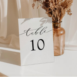 Tarjeta De Mesa Elegante decoración Boda en blanco y negro
