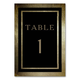 Tarjeta De Mesa Elegante Día Oro y Boda vertical negro