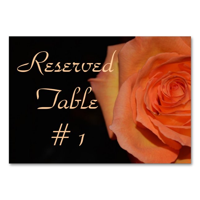 Tarjeta De Mesa Elegante ducha de bodas flores Rosa de paz (Anverso)
