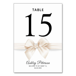 Tarjeta De Mesa Elegante dulce 16 Damasco
