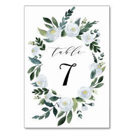 Tarjeta De Mesa Elegante Dusty Blue Floral Rustic Garden Wedding