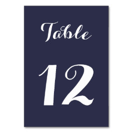 Tarjeta De Mesa Elegante escritura chic azul blanco novia boda fie
