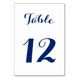 Tarjeta De Mesa Elegante escritura chic azul marino blanco fiesta 