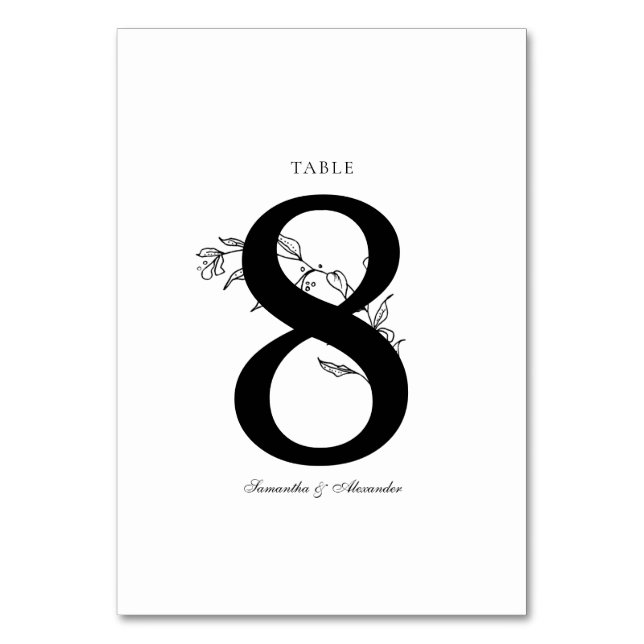Tarjeta De Mesa Elegante Escudo blanco y negro (Anverso)