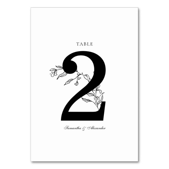 Tarjeta De Mesa Elegante Escudo blanco y negro (Anverso)