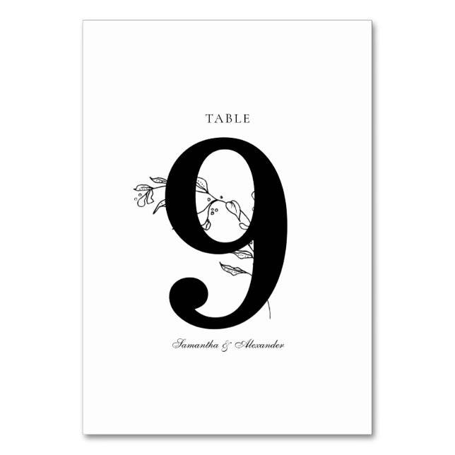 Tarjeta De Mesa Elegante Escudo blanco y negro (Anverso)