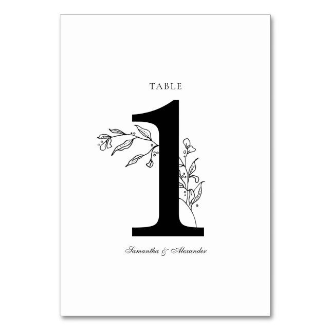 Tarjeta De Mesa Elegante Escudo blanco y negro (Anverso)