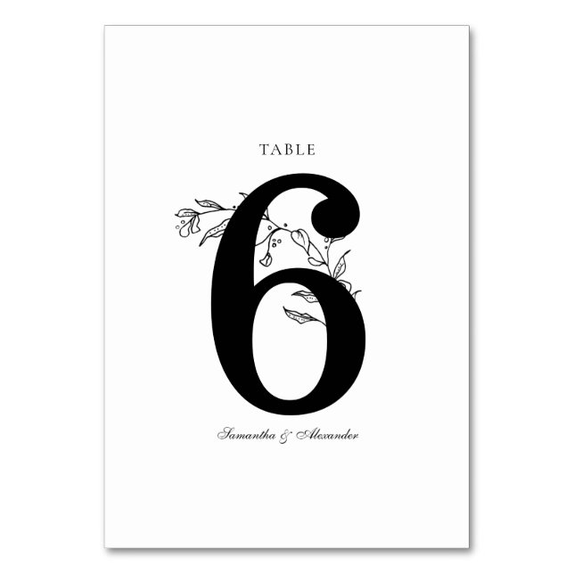 Tarjeta De Mesa Elegante Escudo blanco y negro (Anverso)
