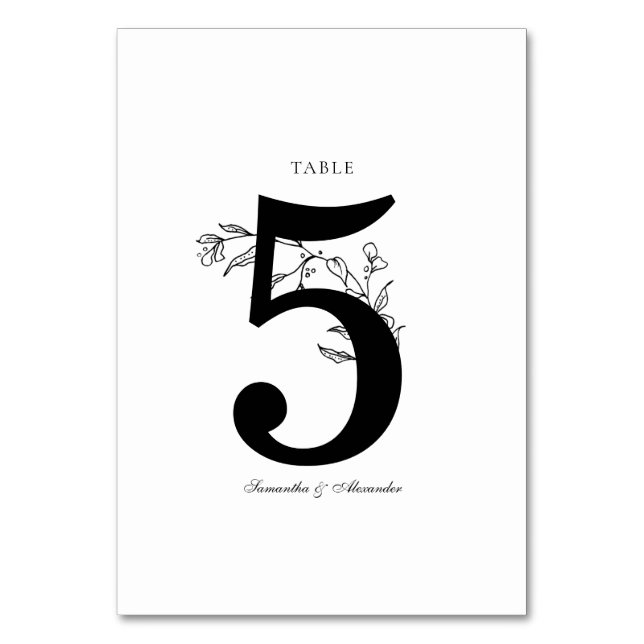 Tarjeta De Mesa Elegante Escudo blanco y negro (Anverso)