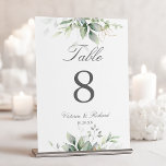 Tarjeta De Mesa Elegante Eucalyptus deja Boda de oro de la vegetac<br><div class="desc">Bonitos números de mesa boda con eucalipto acuarela y hojas de oro.</div>