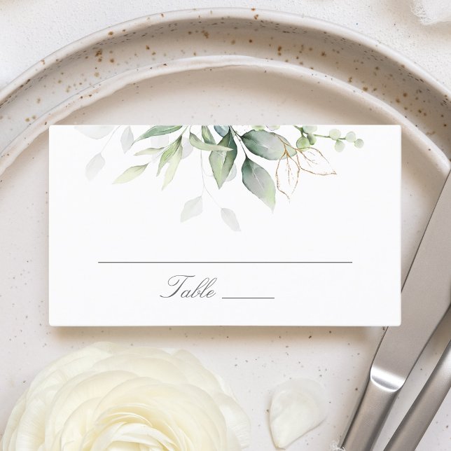 Tarjeta De Mesa Elegante Eucalyptus deja Boda de oro de la vegetac (Subido por el creador)