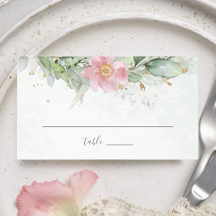Tarjeta De Mesa Elegante Eucalyptus deja Boda de oro de la vegetac